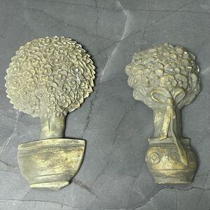 Vintage Plaster Topiary Decorative Wall Plaques